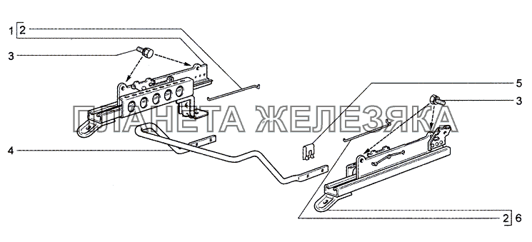 Механизм установки передних сидений Chevrolet Niva 1.7