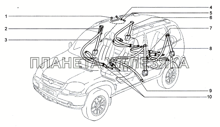 Ремни безопасности Chevrolet Niva 1.7