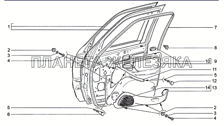 Двери передние Chevrolet Niva 1.7