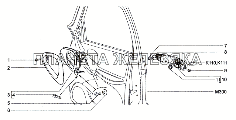 Ручки передних дверей Chevrolet Niva 1.7