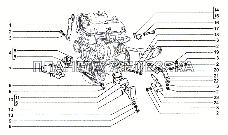 Подвеска двигателя Chevrolet Niva 1.7