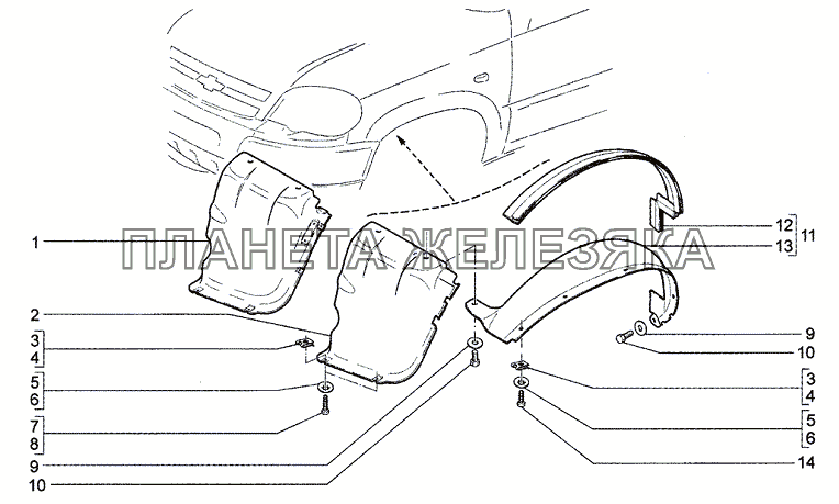 Щитки Chevrolet Niva 1.7