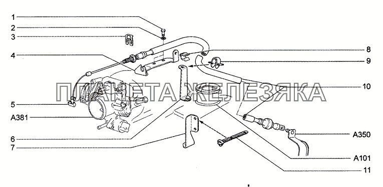 Привод акселератора Chevrolet Niva 1.7