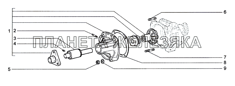 Насос водяной Chevrolet Niva 1.7