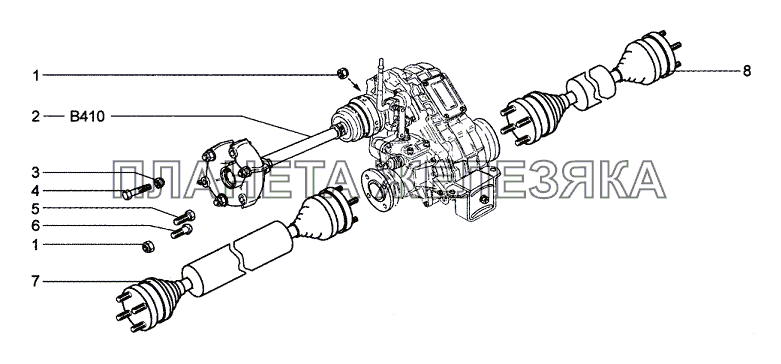 Привод раздаточной коробки Chevrolet Niva 1.7