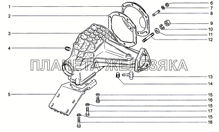 Корпус и крышки редуктора Chevrolet Niva 1.7