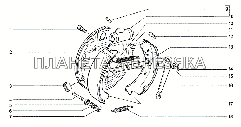 Тормоза задние Chevrolet Niva 1.7