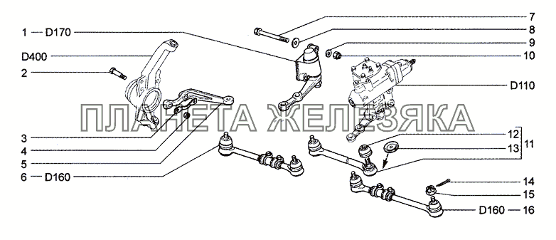 Привод рулевой Chevrolet Niva 1.7