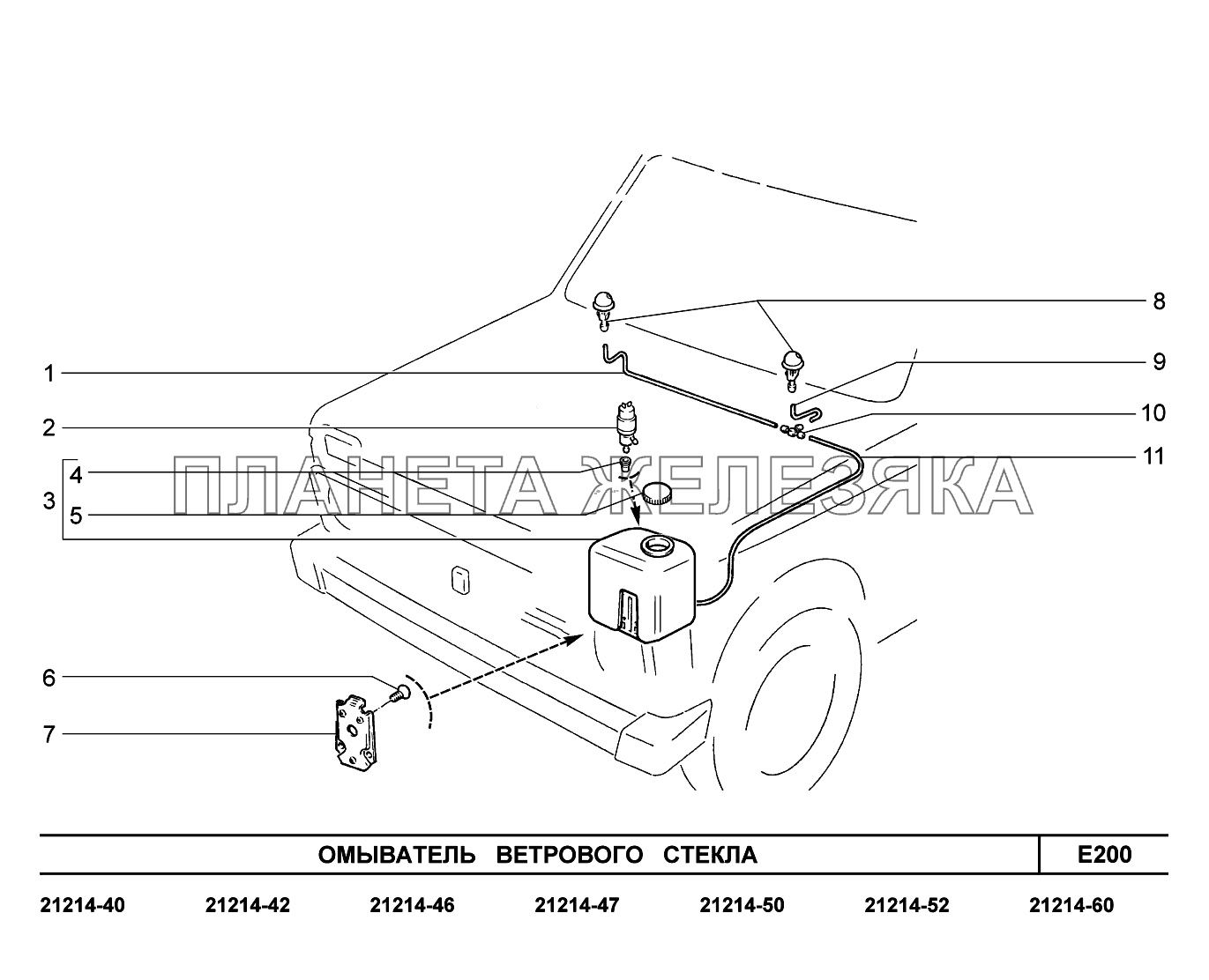 E200. Омыватель ветрового стекла Lada 4x4 Urban