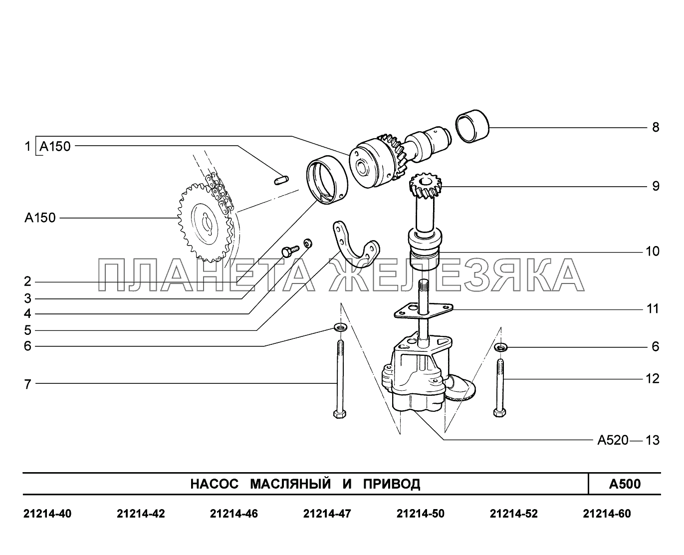 A500. Насос масляный и привод Lada 4x4 Urban