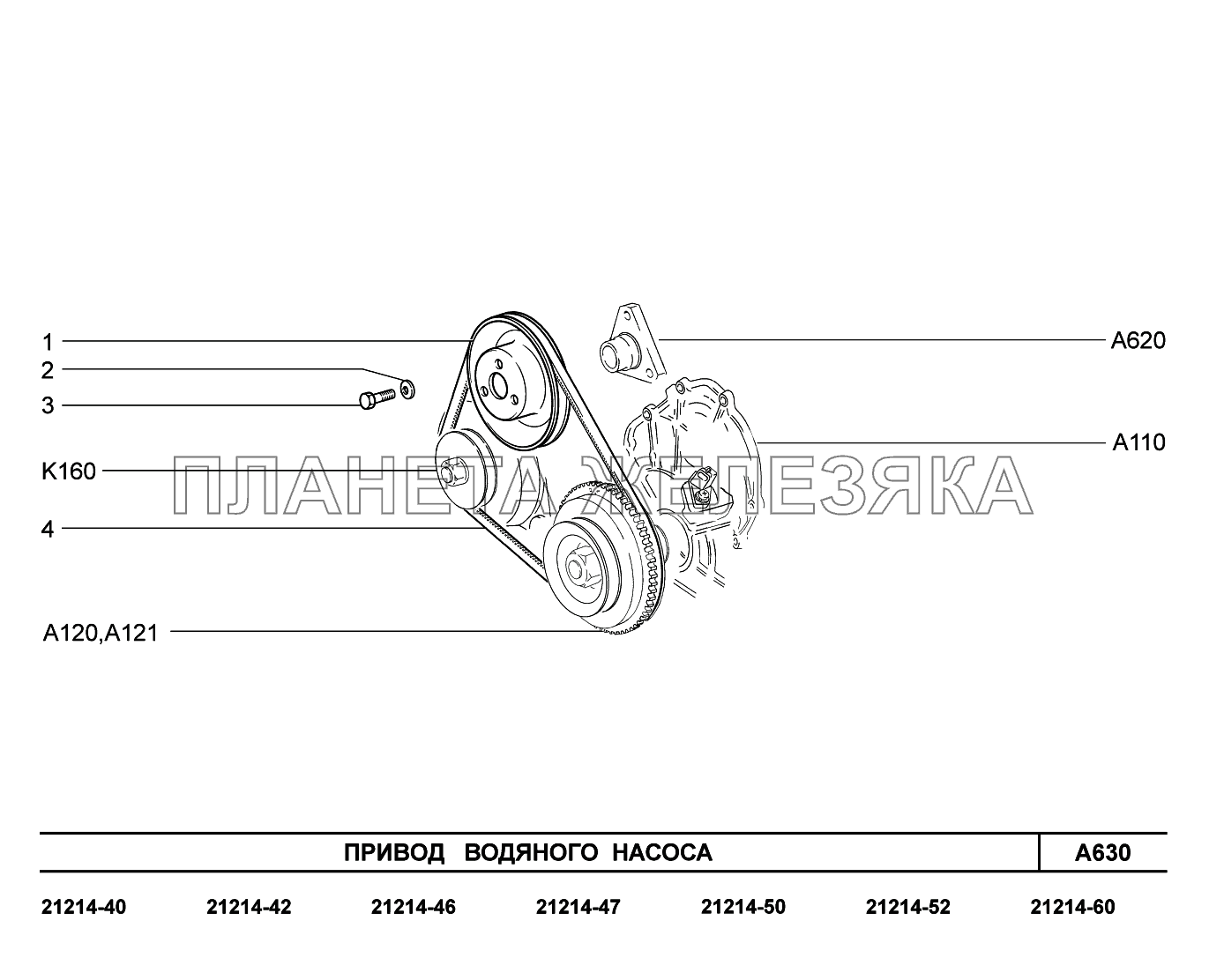 A630. Привод водяного насоса Lada 4x4 Urban