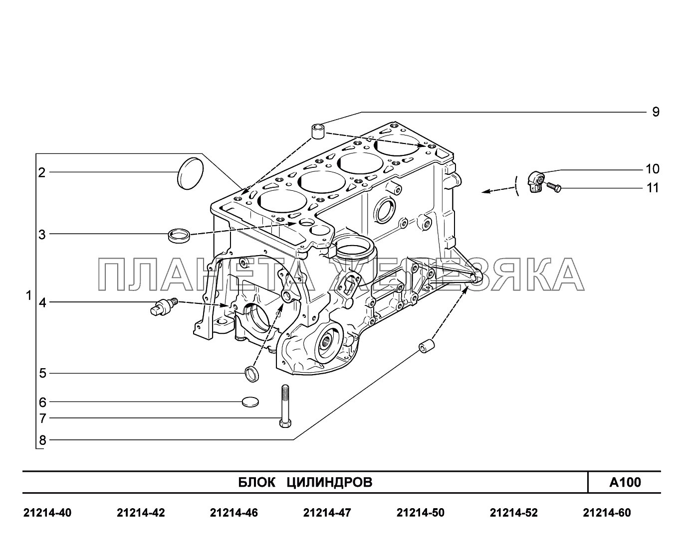 A100. Блок цилиндров Lada 4x4 Urban