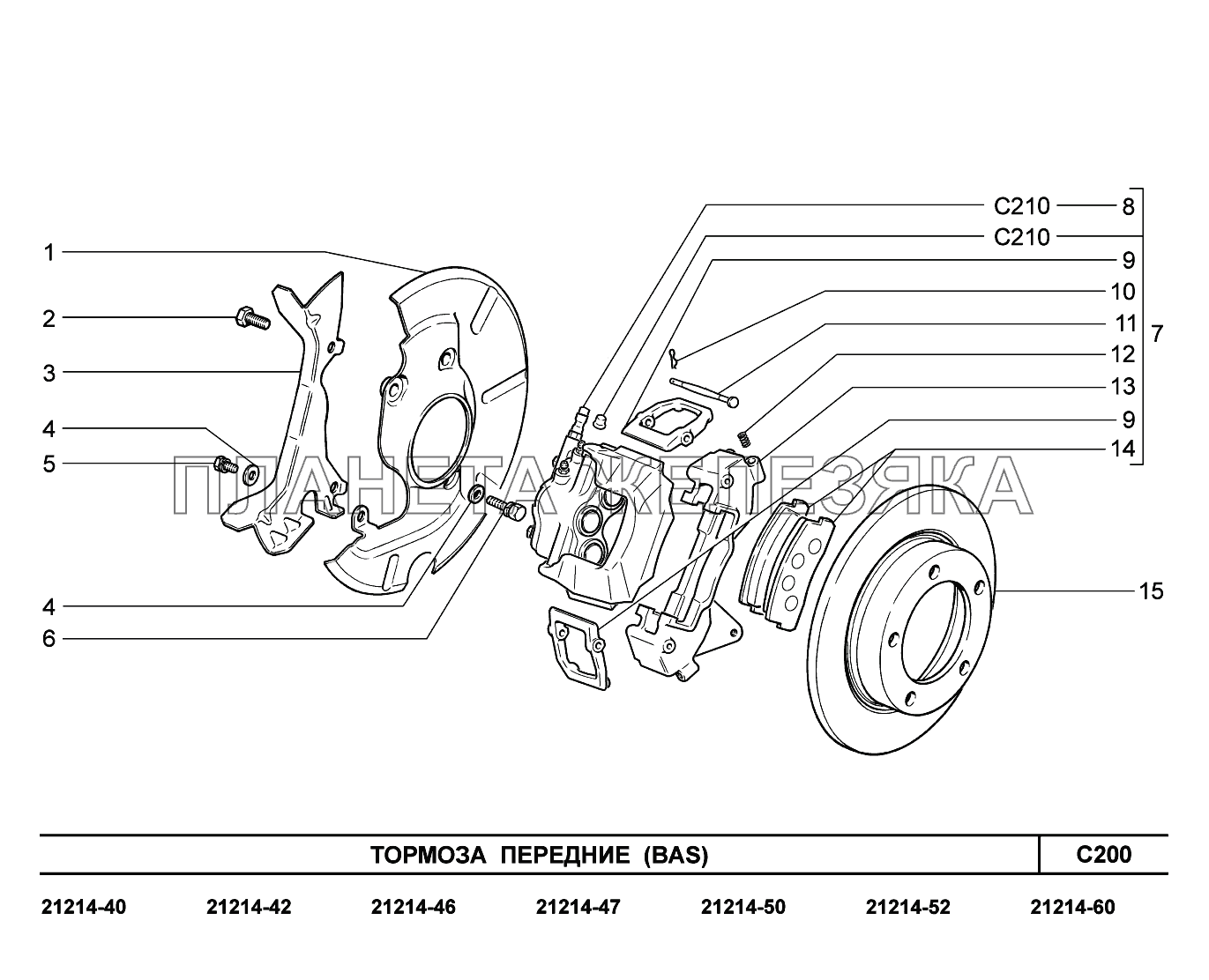 C200. Тормоза передние Lada 4x4 Urban