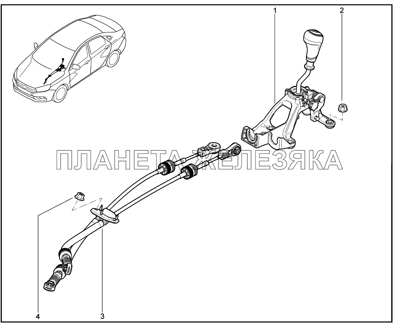 381010. Привод выбора передач КПП Lada Vesta