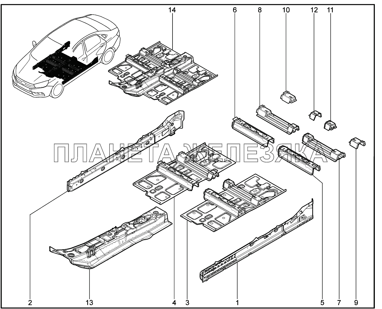 412010. Элементы нижние средние Lada Vesta