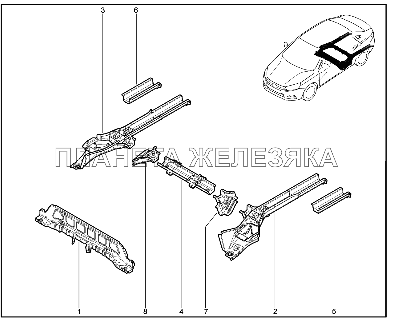414010. Элементы нижние задние Lada Vesta