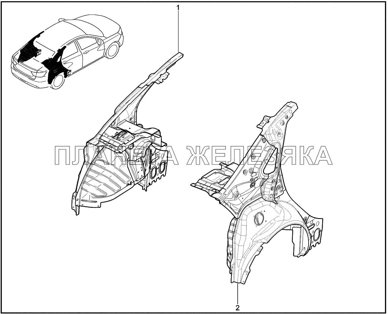 440010. Каркас боковины внутренний Lada Vesta