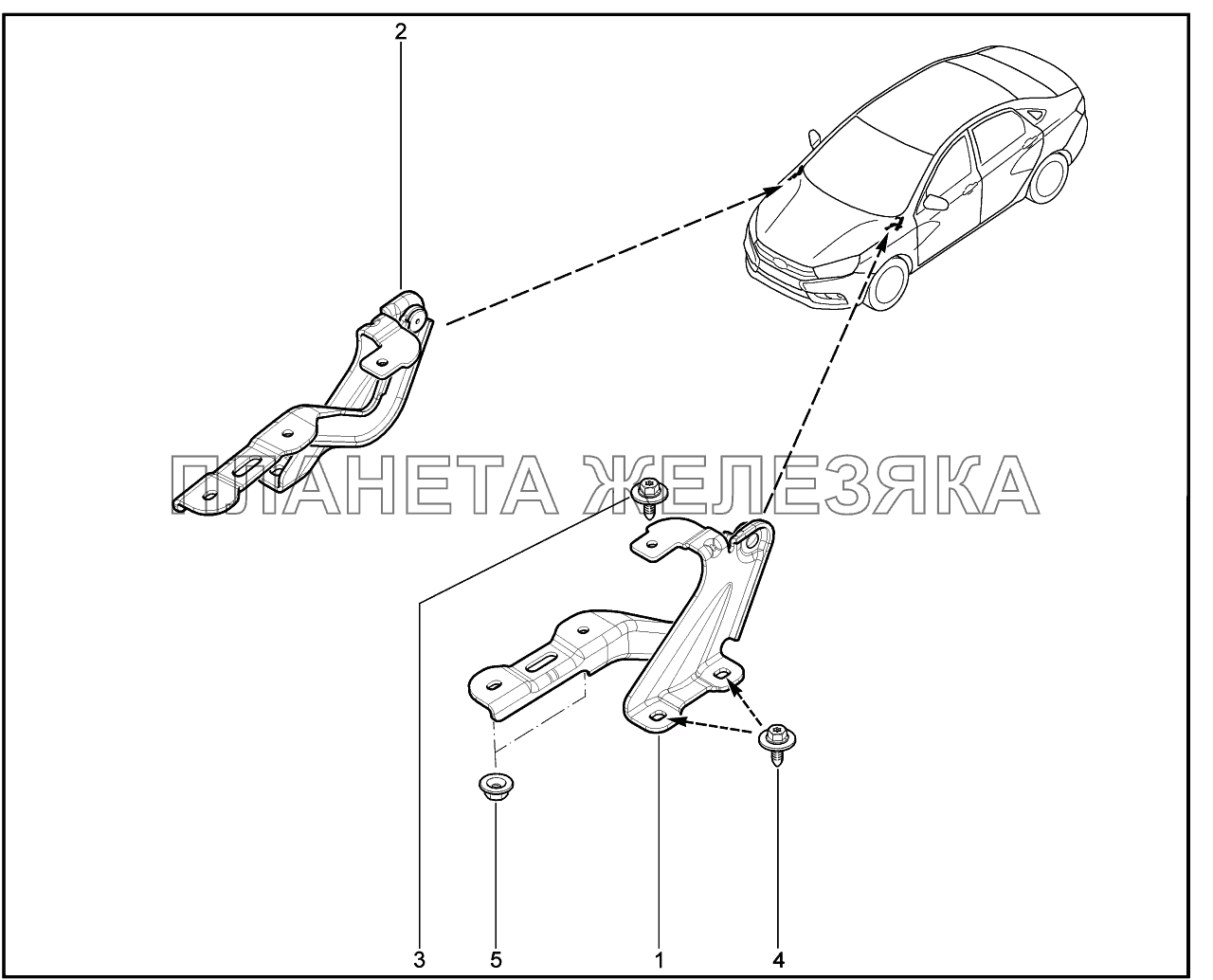 500110. Петли капота Lada Vesta