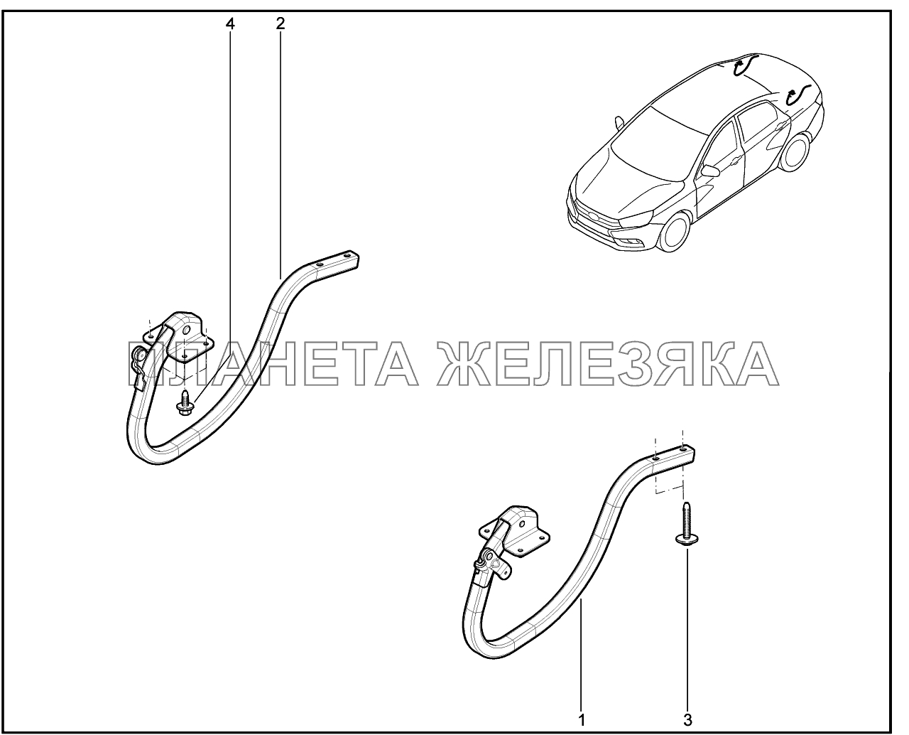500210. Петли задних дверей Lada Vesta