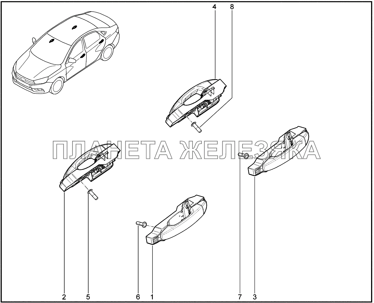 503010. Ручки дверей наружние Lada Vesta