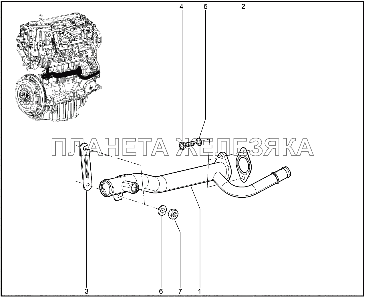 110200. Труба водяного насоса Lada Vesta