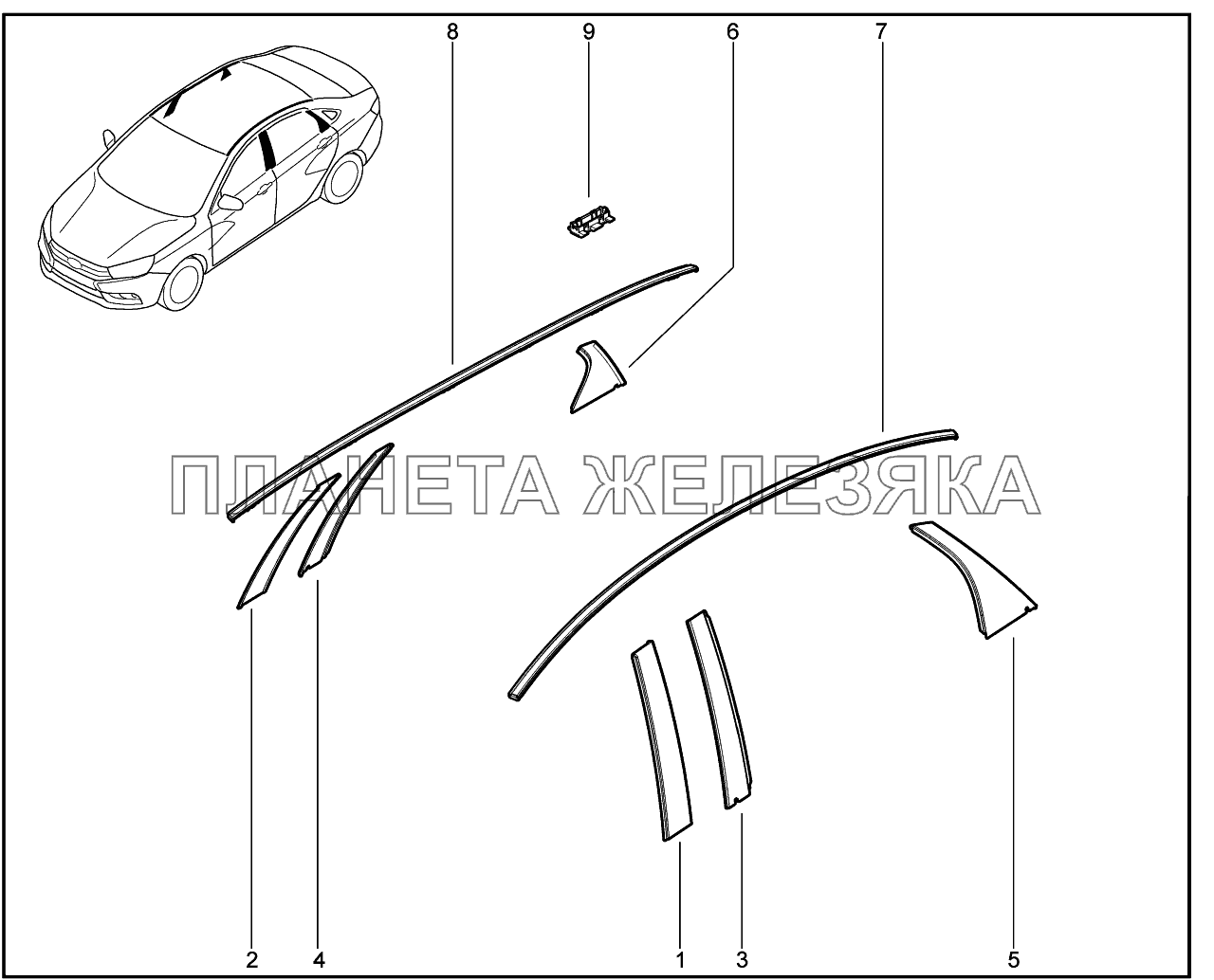 554010. Накладки задней двери Lada Vesta