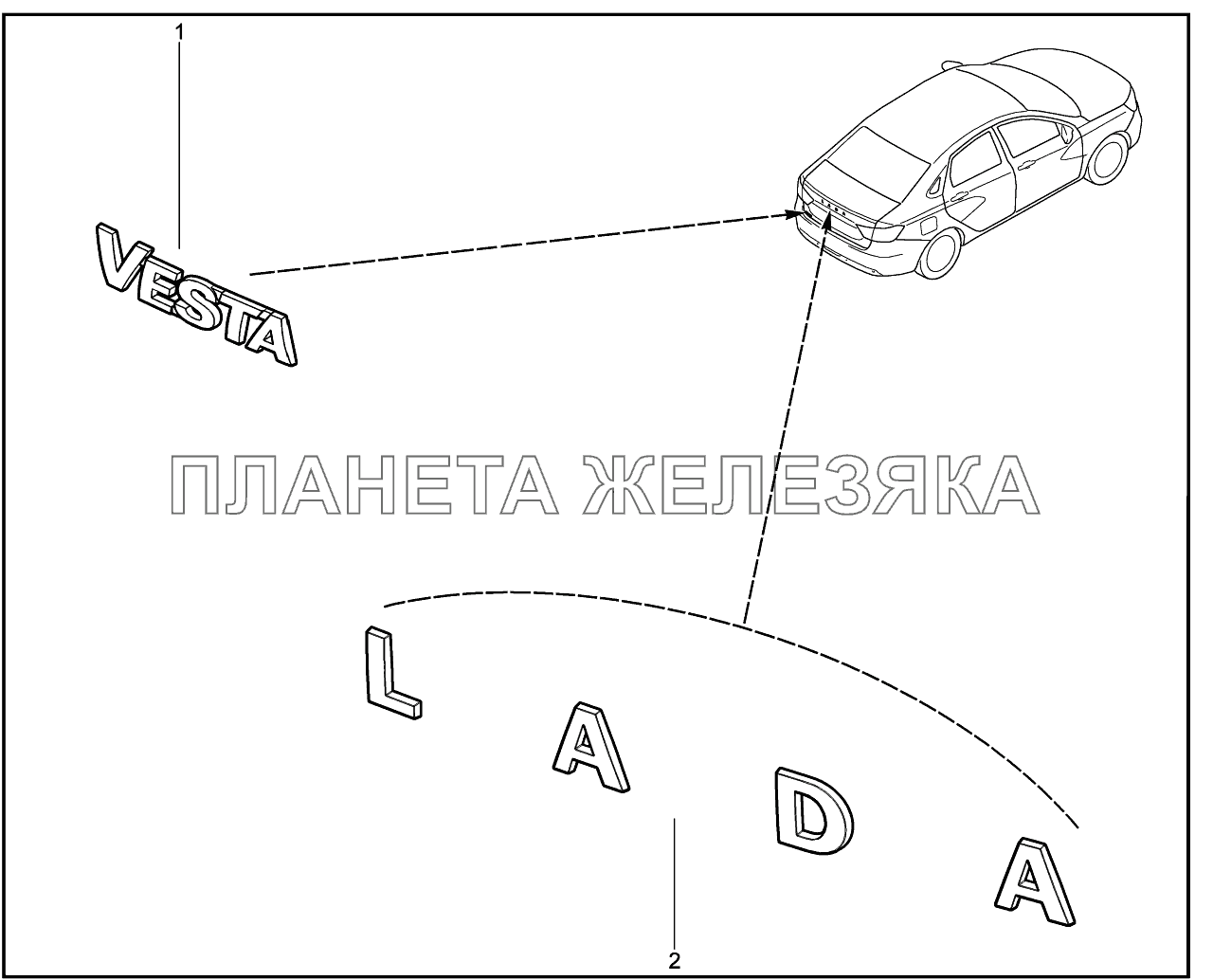 560310. Орнамент задка Lada Vesta