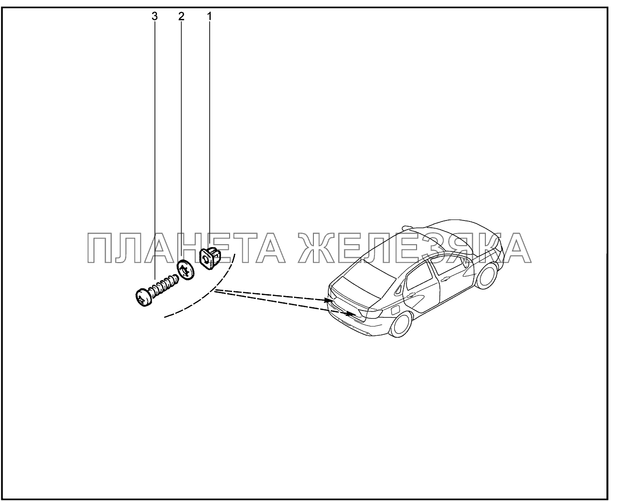 561010. Орнамент задка Lada Vesta