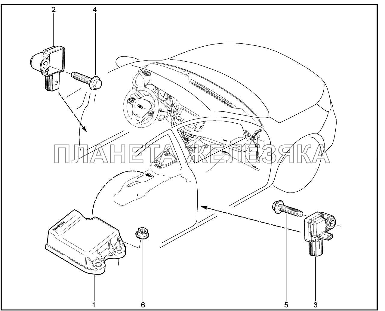 596015. Блок управления подушками безопасности Lada Vesta