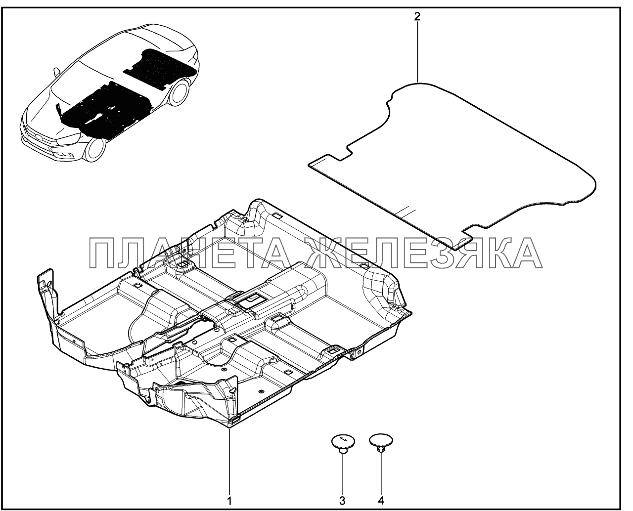 690111. Коврики салонные Lada Vesta