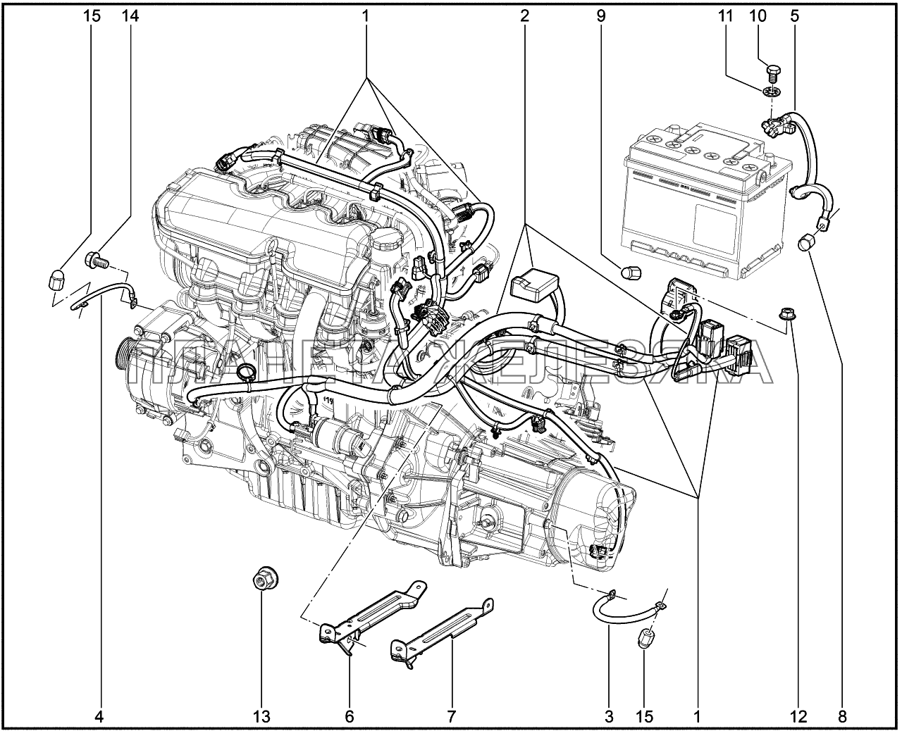 880110. Жгуты проводов подкапотные Lada Vesta