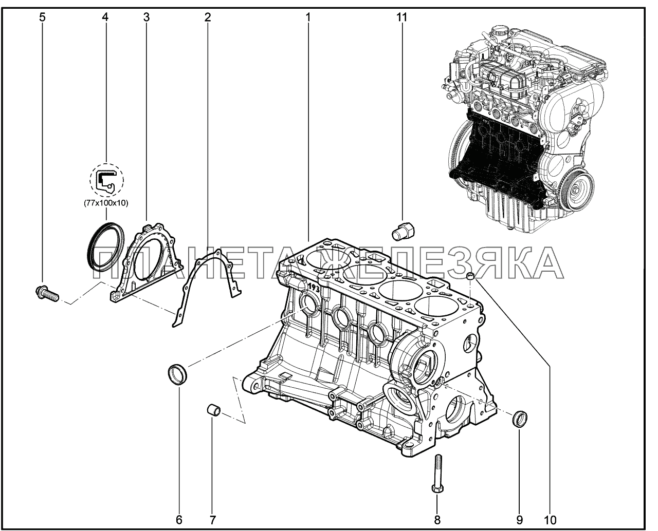 104010. Блок цилиндров Lada Vesta