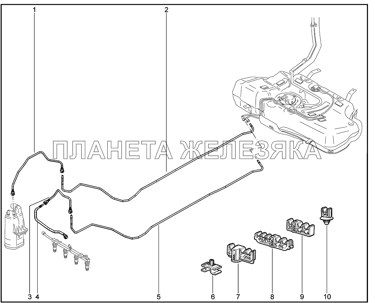 194110. Трубки и крепёж адсорбера Lada Vesta