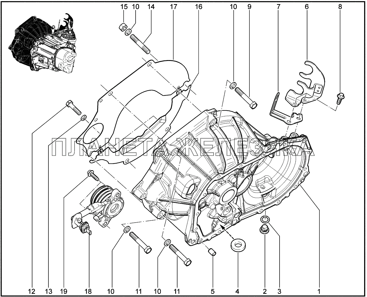 213010. Картер сцепления Lada Vesta