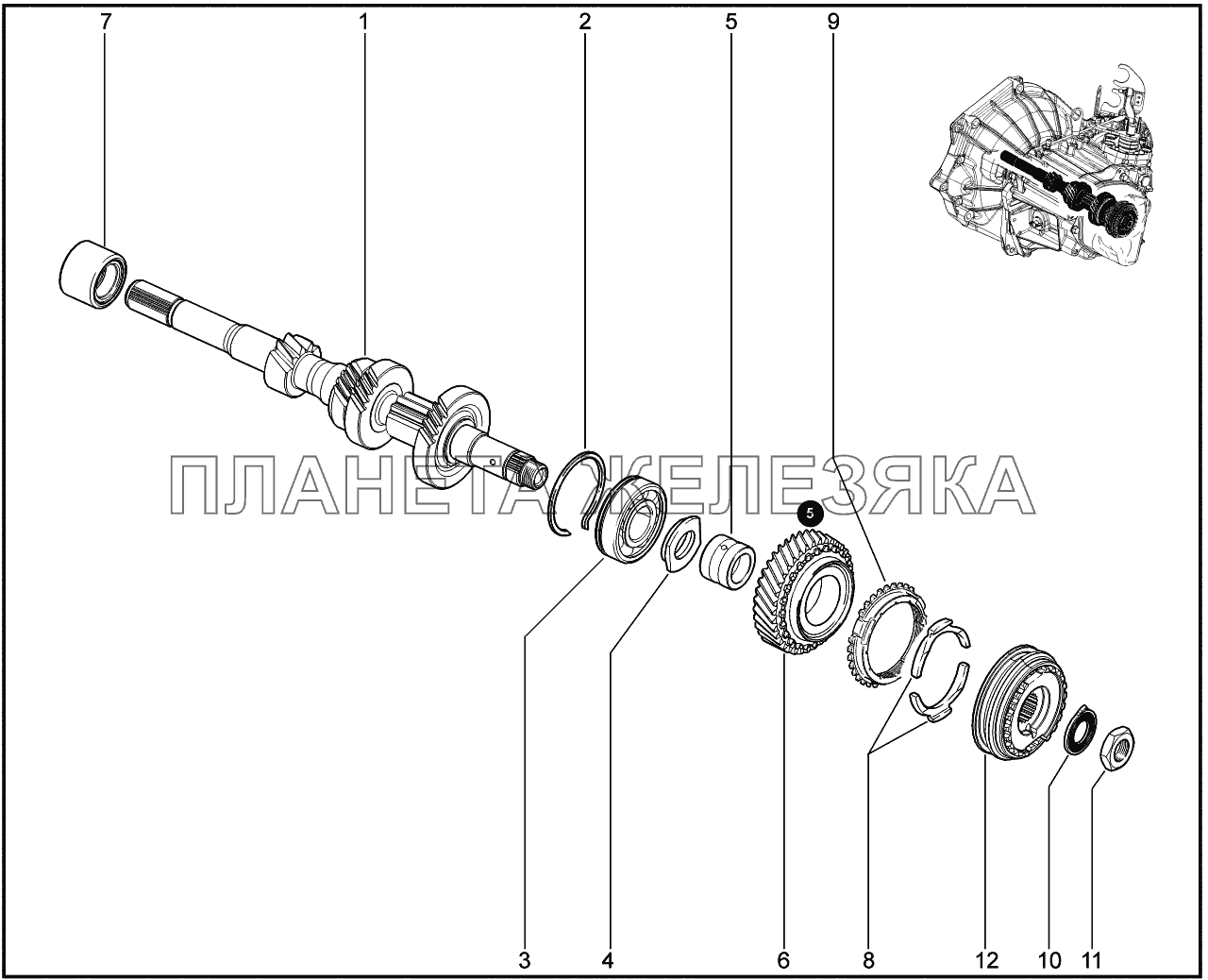 214010. Вал первичный КПП Lada Vesta