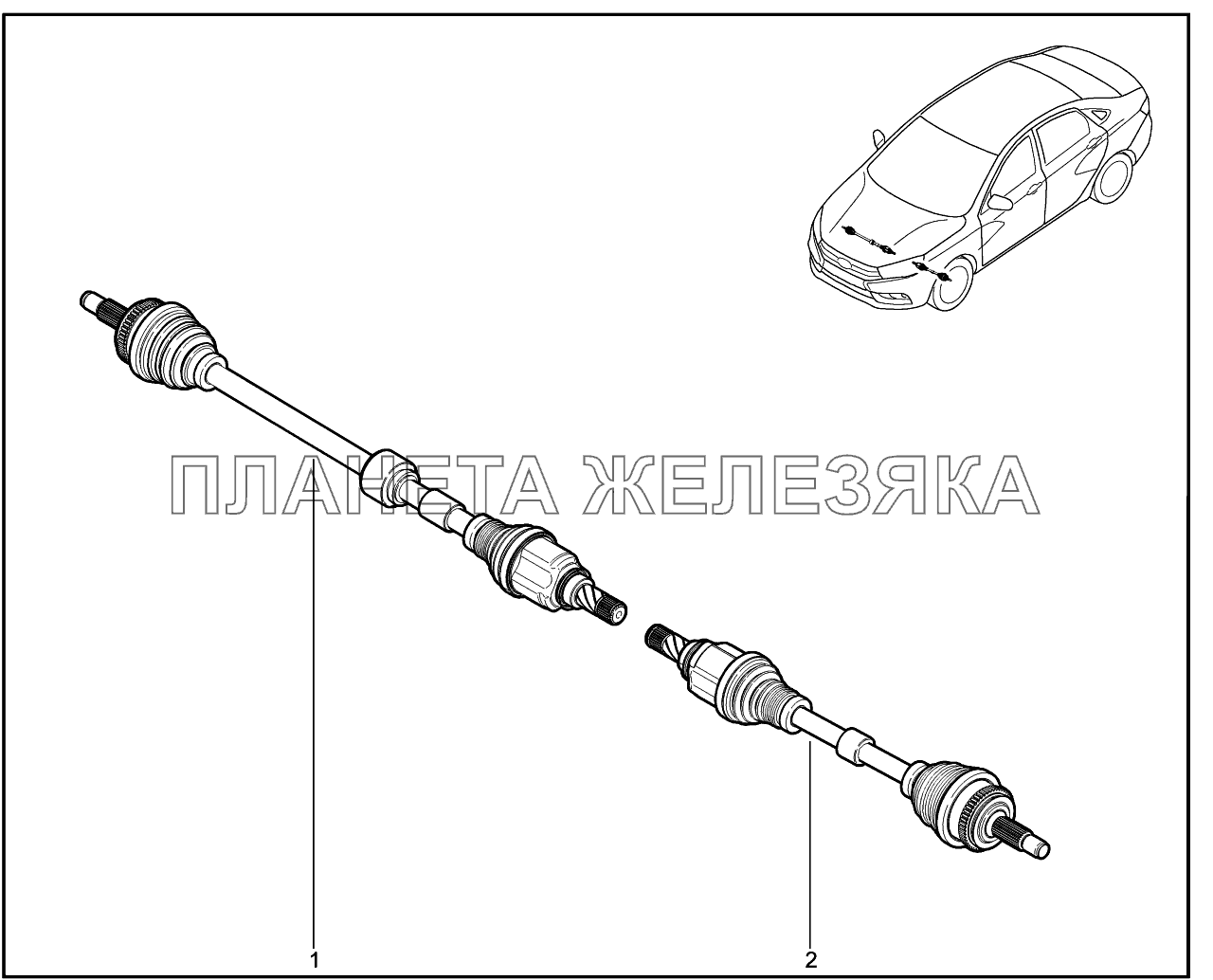 290110. Привода (ШРУС) Lada Vesta