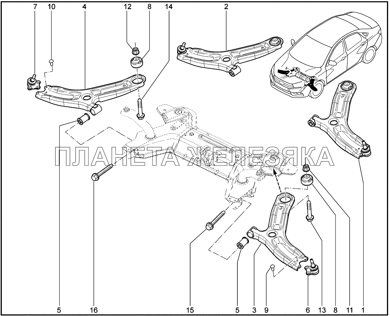 310210. Рычаги передней подвески Lada Vesta