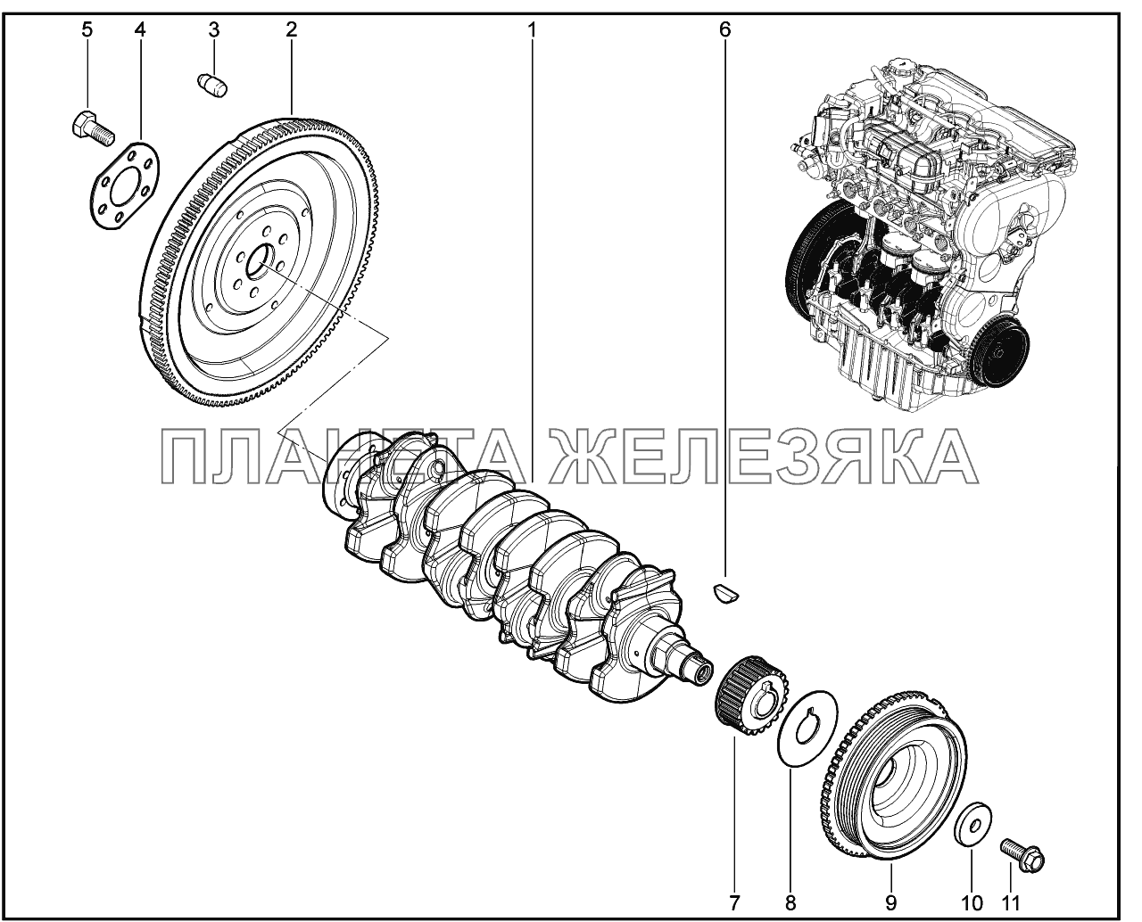 106010. Коленвал, маховик Lada Vesta