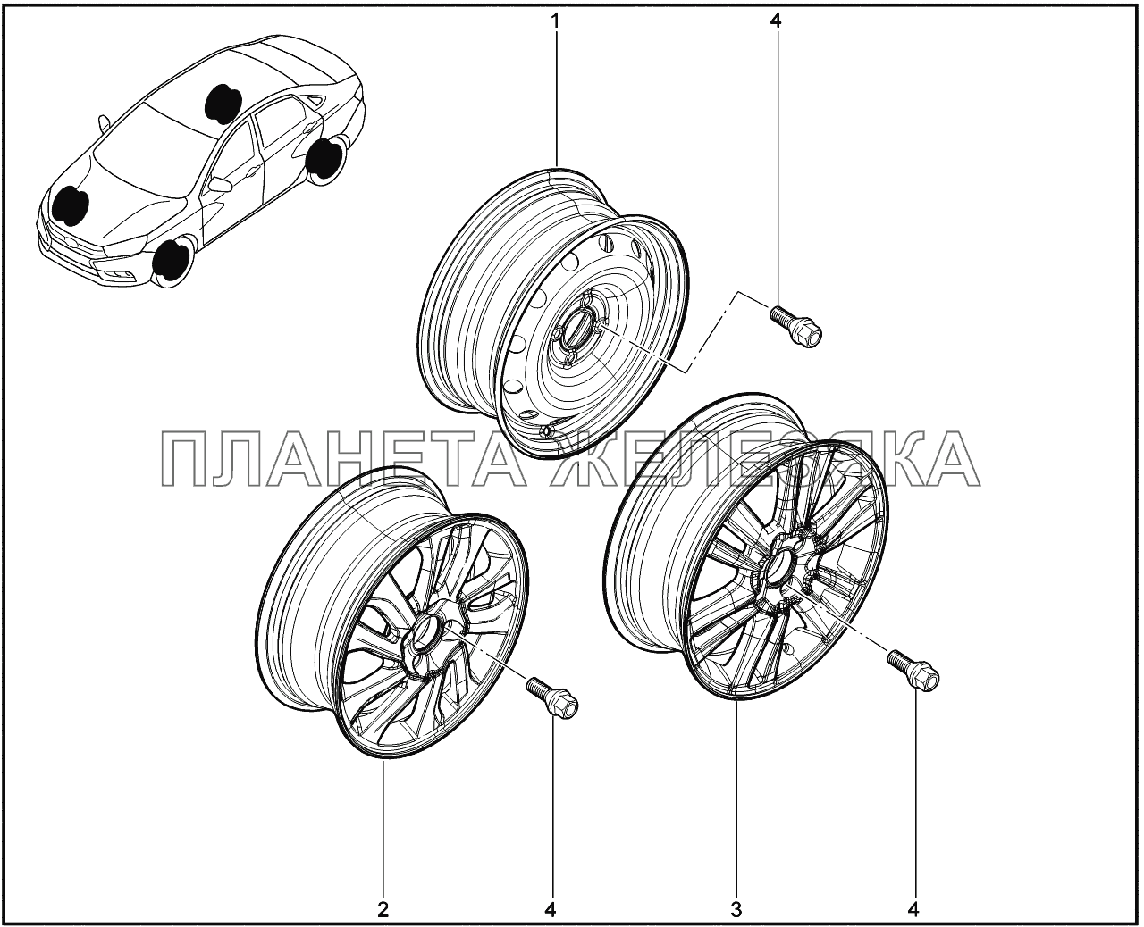 350111. Диск колеса (штамповка) Lada Vesta