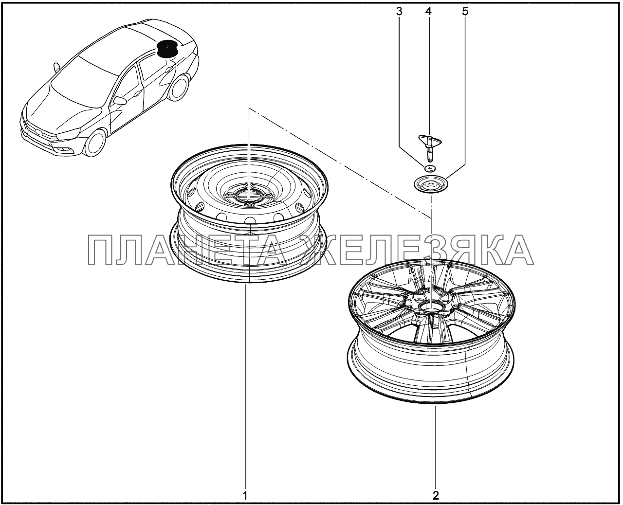 351010. Диск колеса (запаска) Lada Vesta