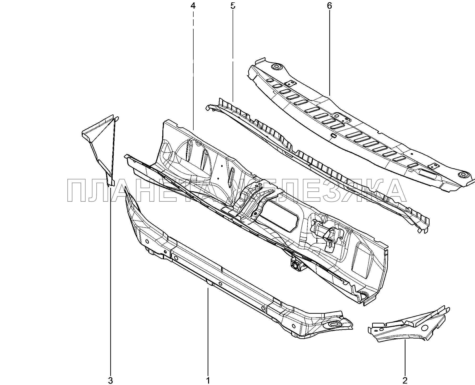 421050. Поперечина щитка передка Lada Xray