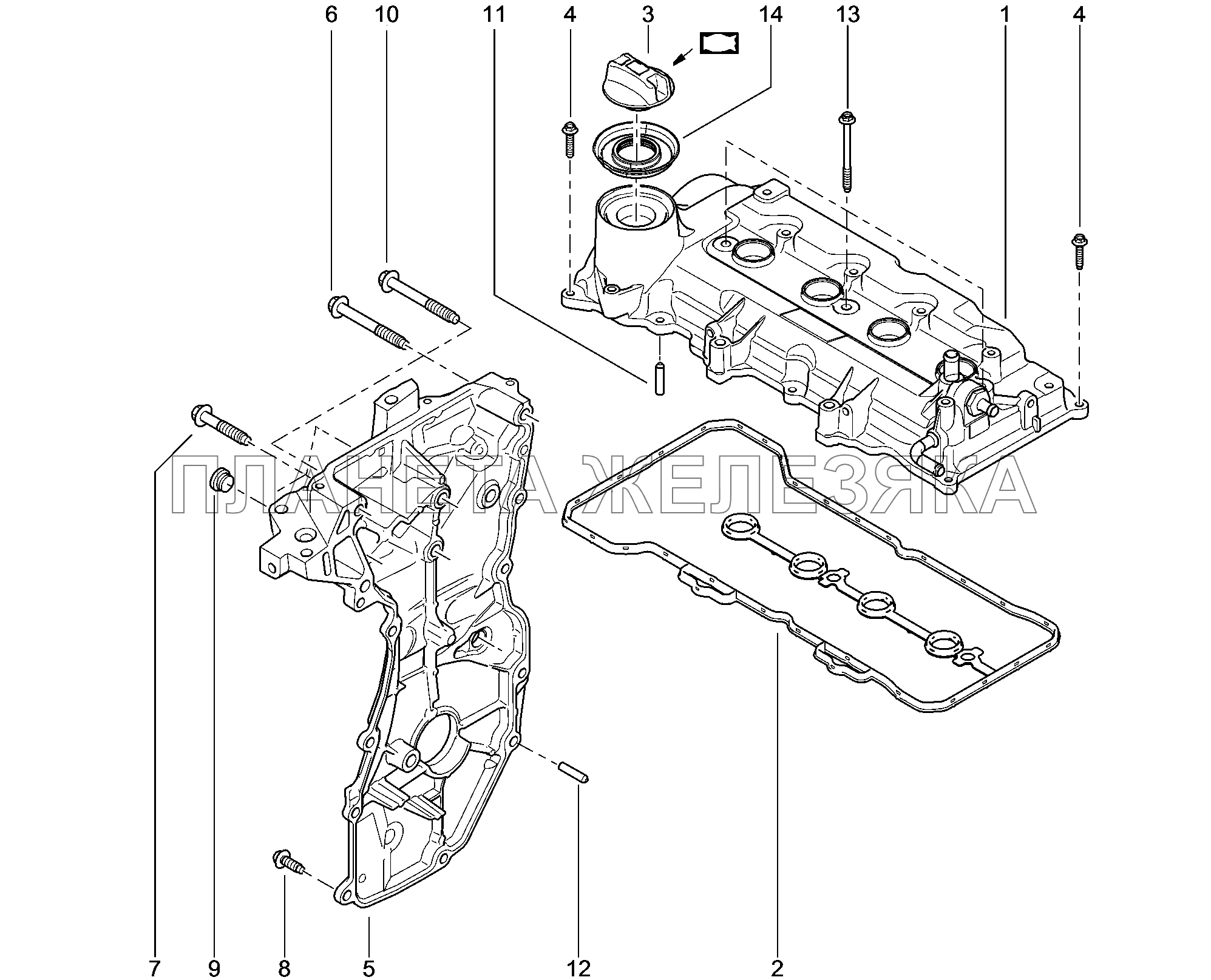113110. Крышки (ГБ ГРМ) Lada Xray