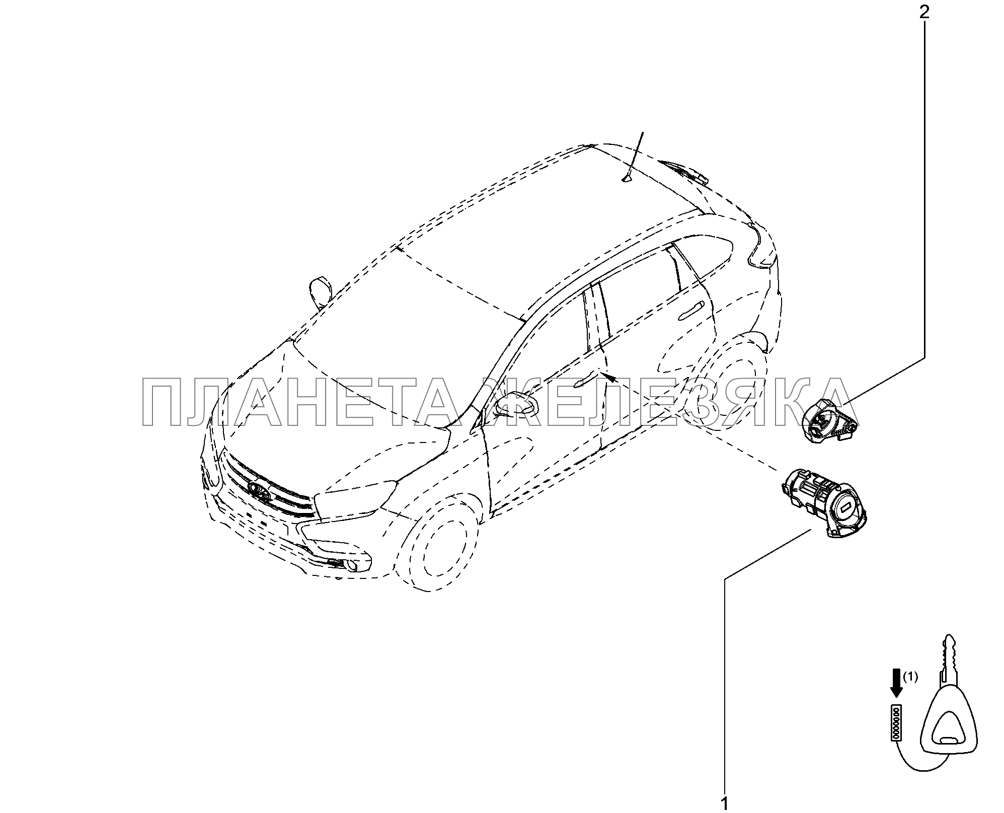 530110. Замок двери Lada Xray