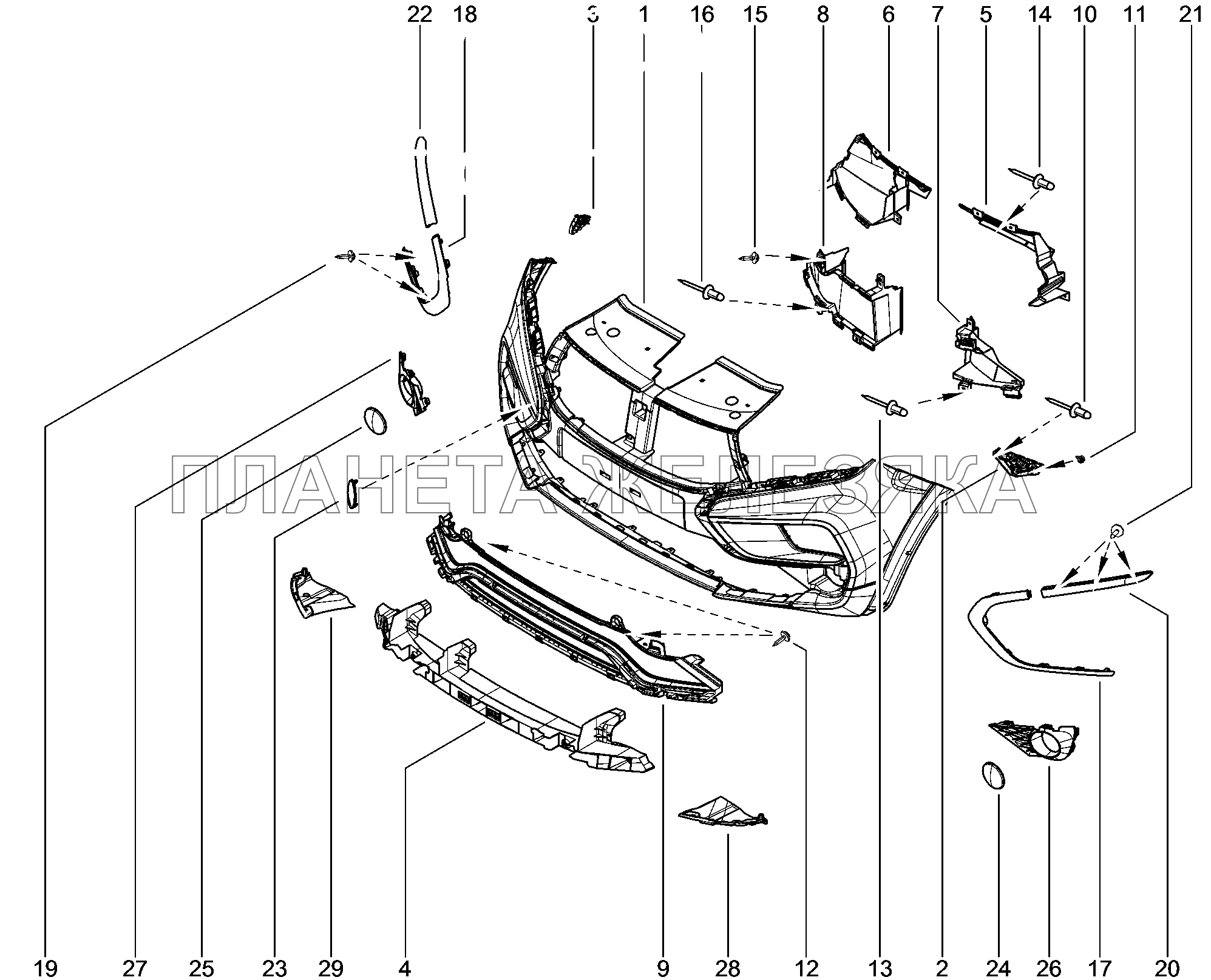 550110. Бампер передний Lada Xray