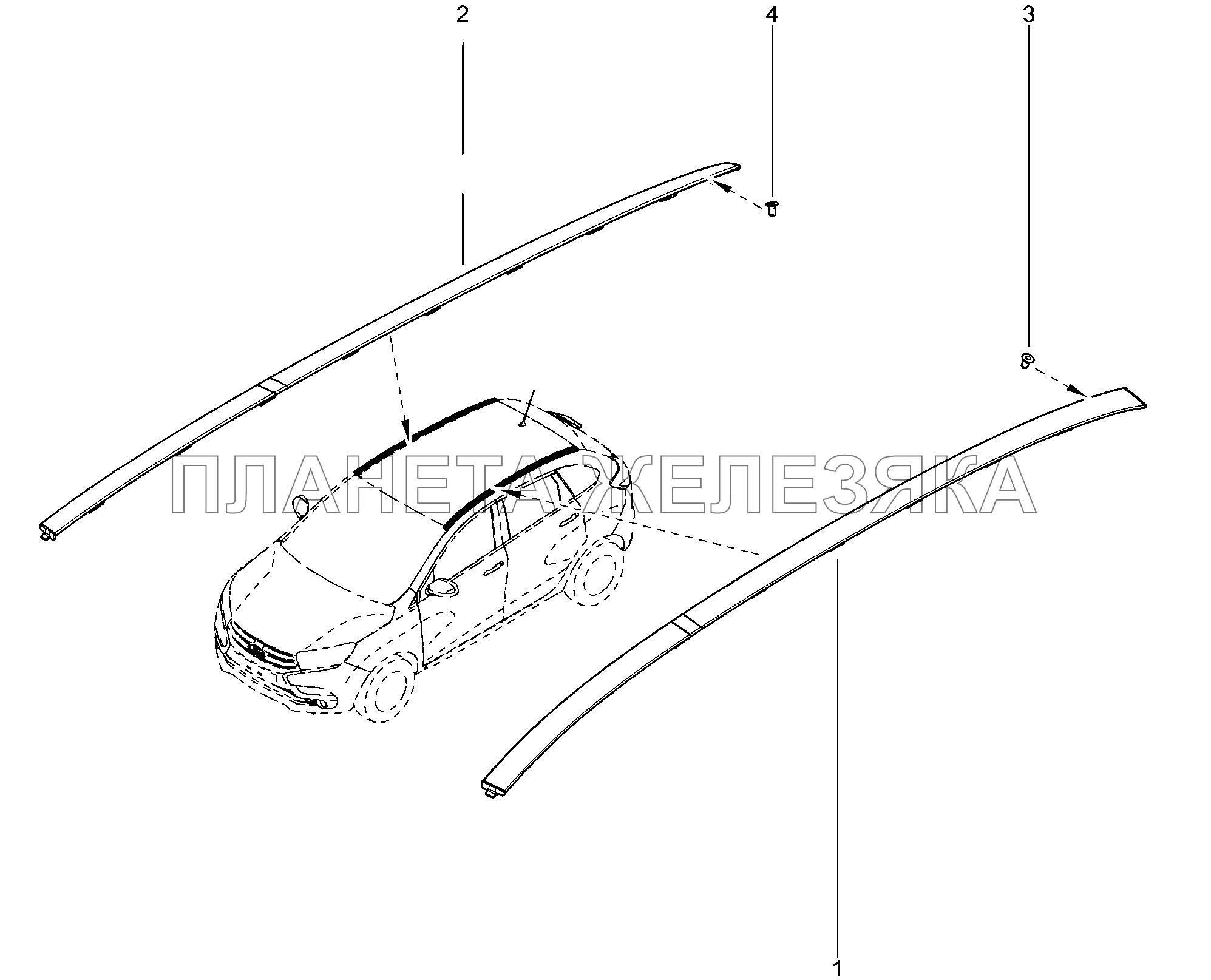 552060. Накладка крыши Lada Xray 552060. Накладка крыши Lada Xray