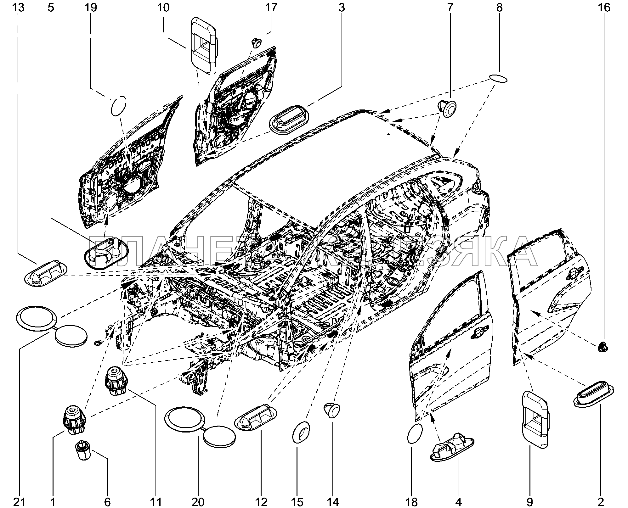 640210. Заглушки Lada Xray