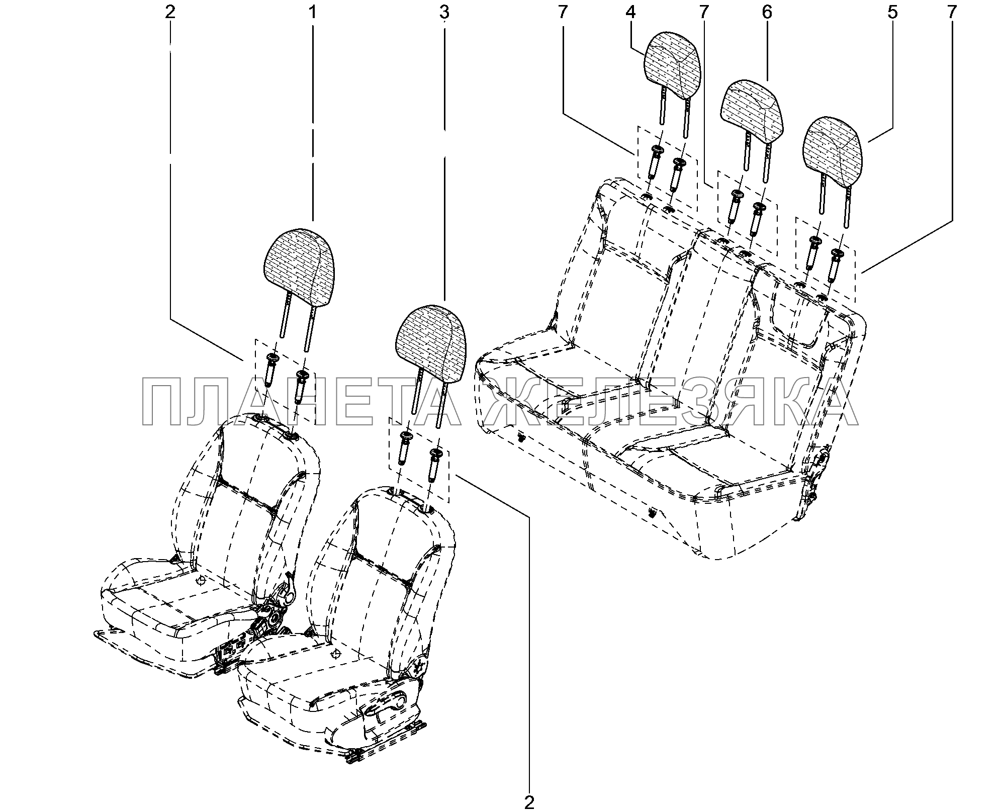 790120. Подголовники сидений Lada Xray