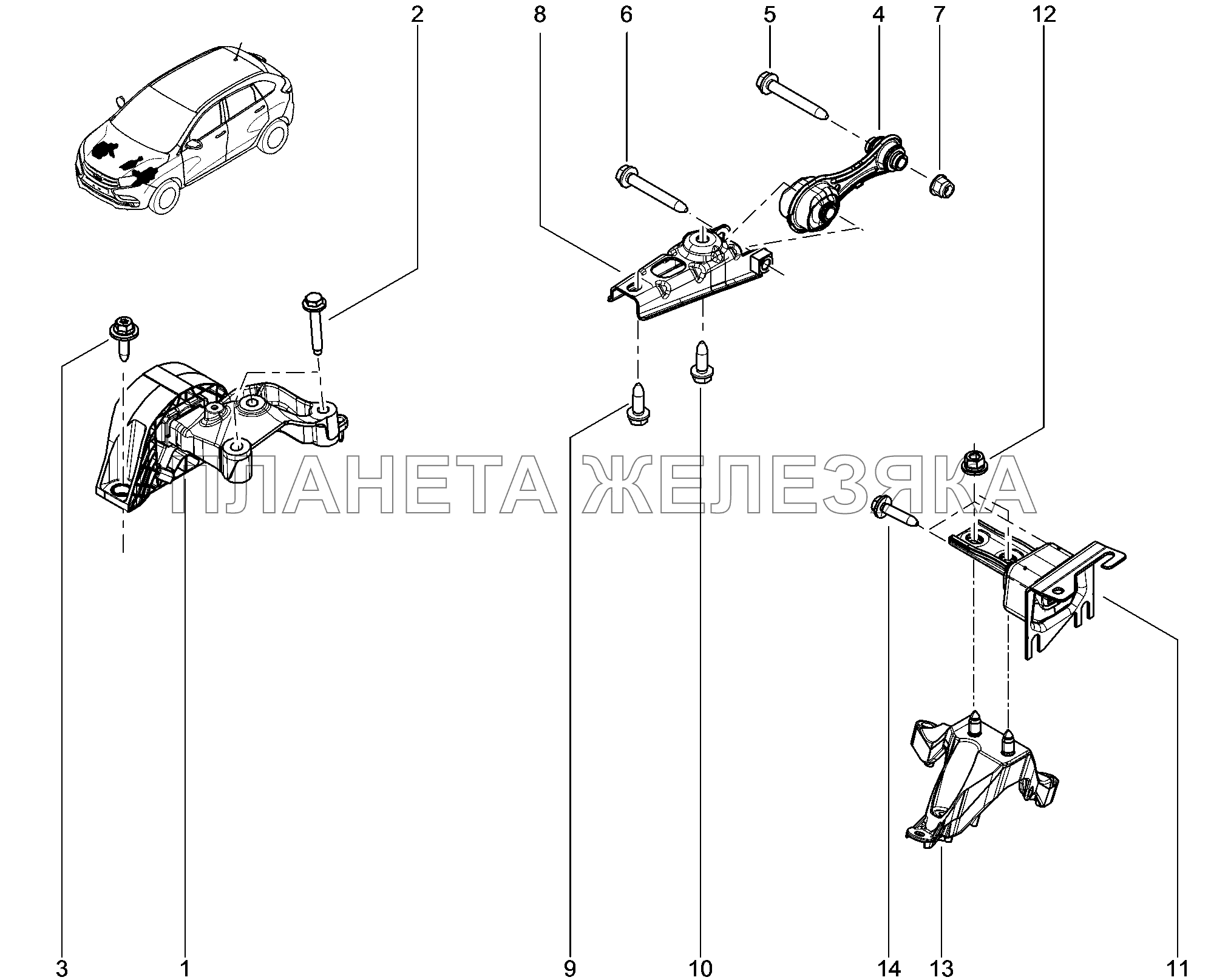 198010-1560369 Подвеска двигателя Lada Xray