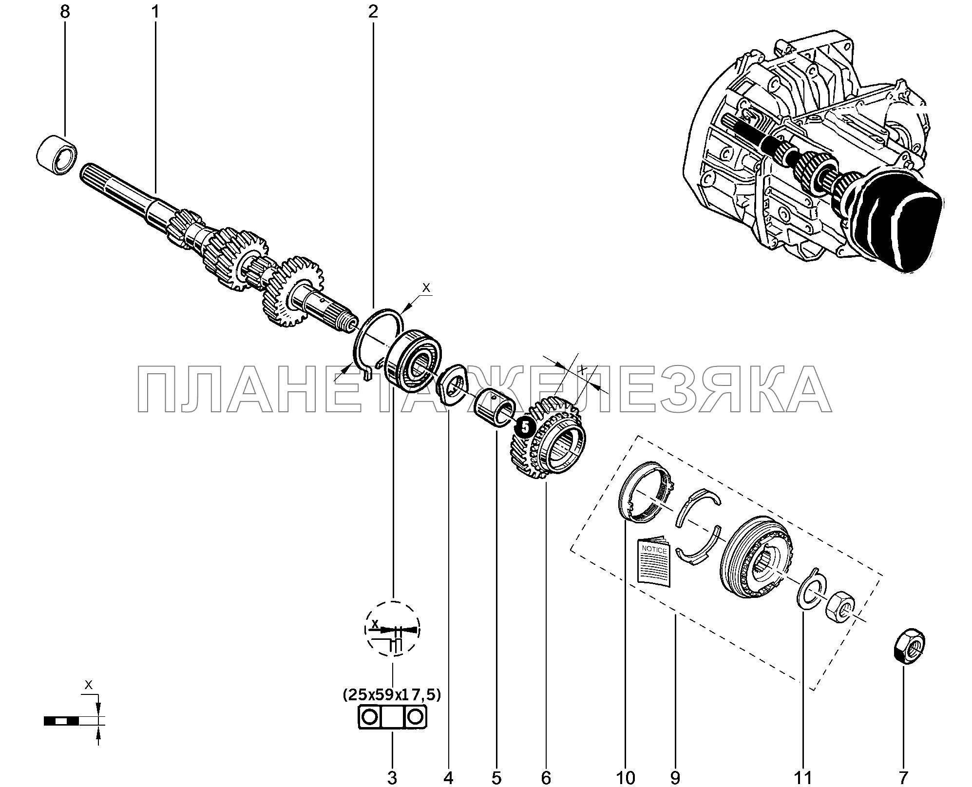 214017. Вал первичный Lada Xray