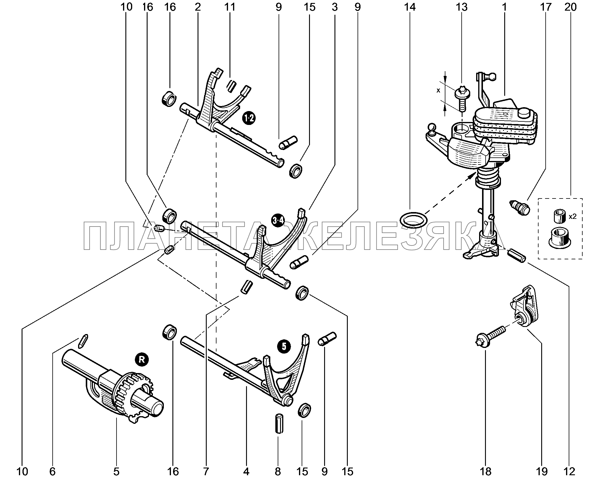 217015-1564088 Механизм выбора передач Lada Xray